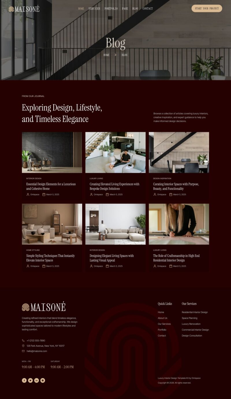 Blog — Maisone - Luxury Interior Design Elementor Template