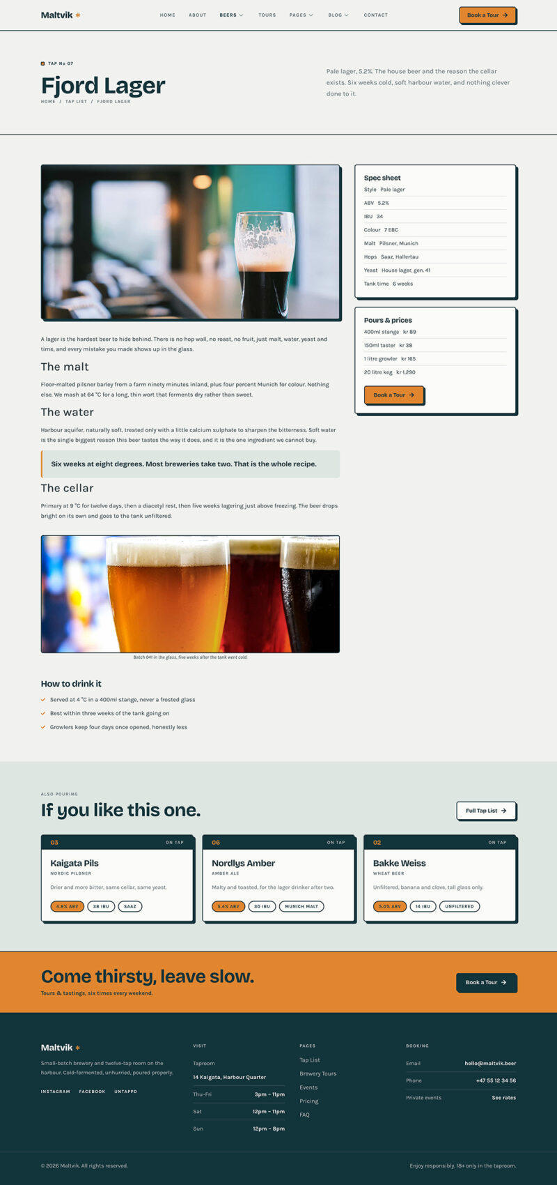 Beer Detail — Maltvik - Craft Beer & Brewery Elementor Template