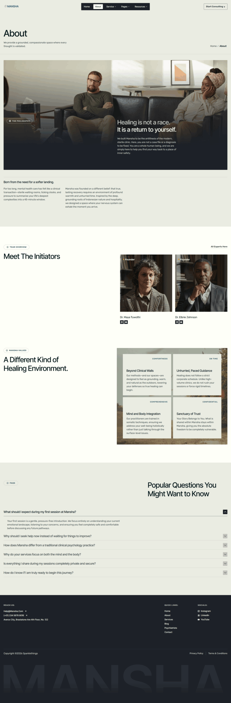About — Mansha - Mental Health & Psychology Elementor Template