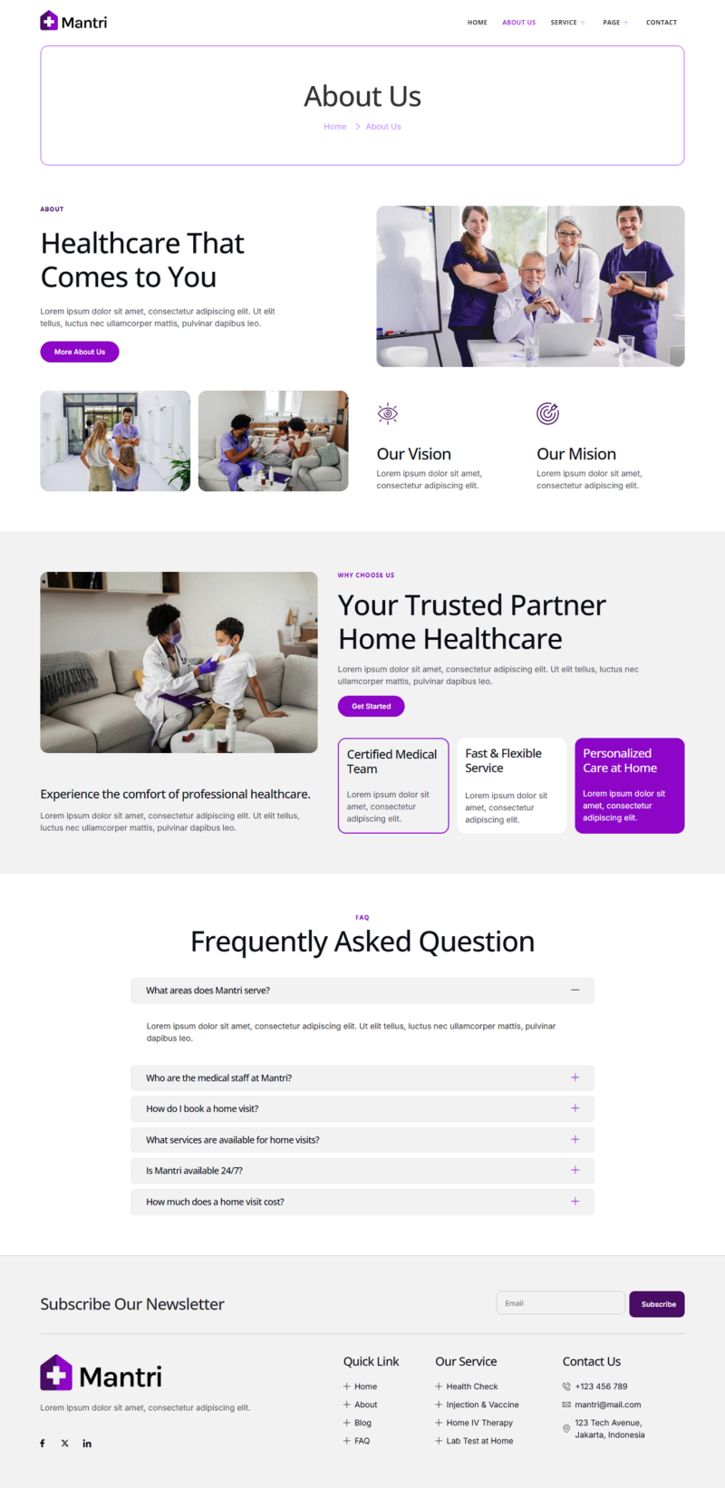 About Us — Mantri - Home Visit Medical Service Elementor Template