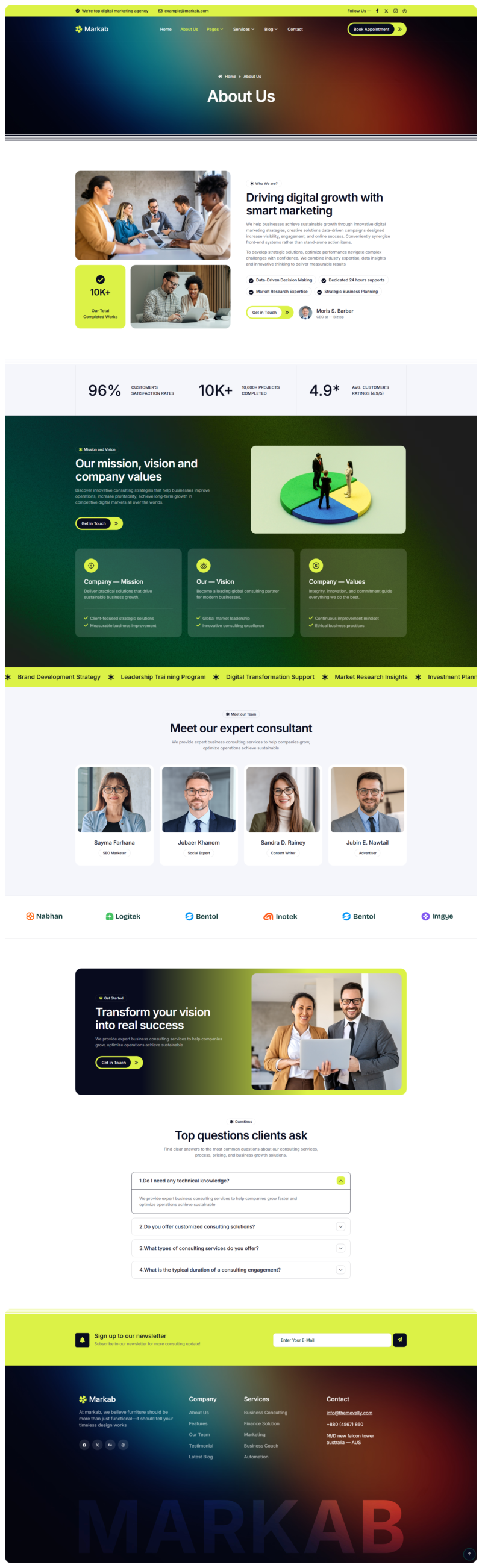 About Us — Markab — Digital Marketing Elementor Template