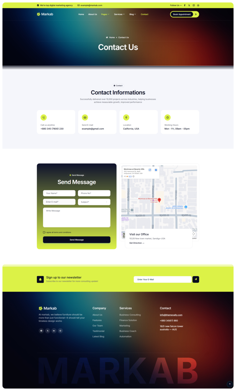 Contact — Markab — Digital Marketing Elementor Template