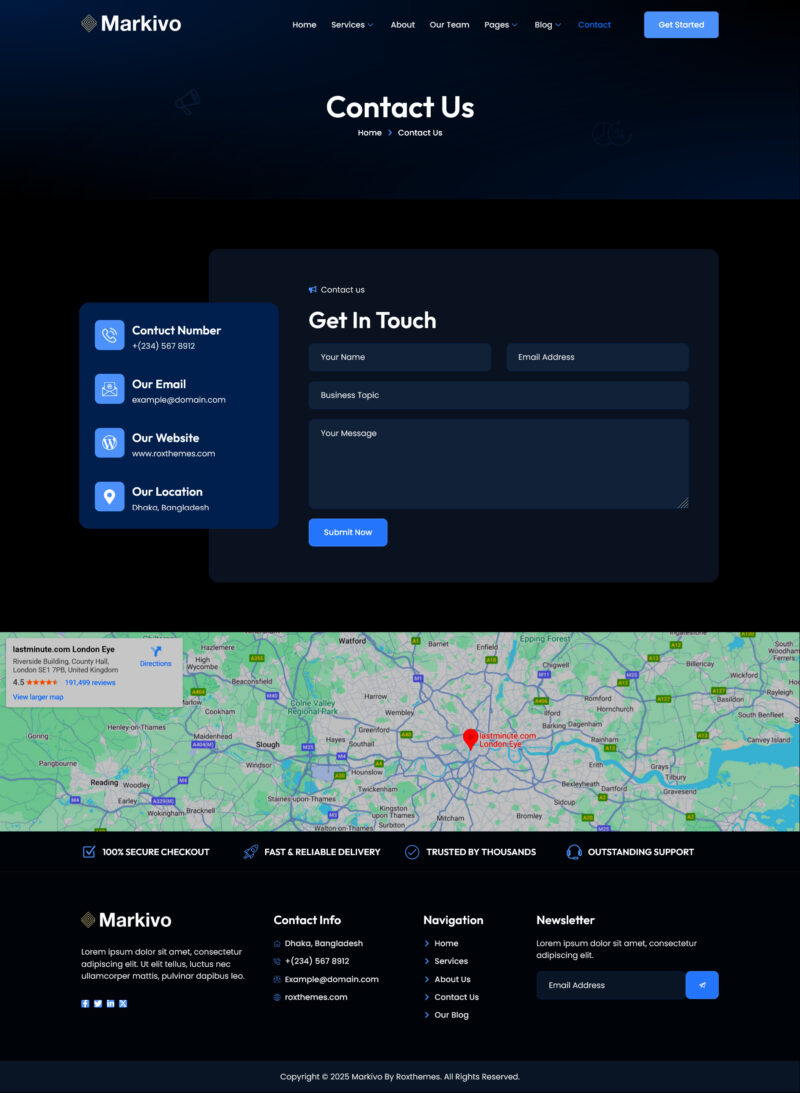 Contact — Markivo - Digital Marketing Agency Elementor Template