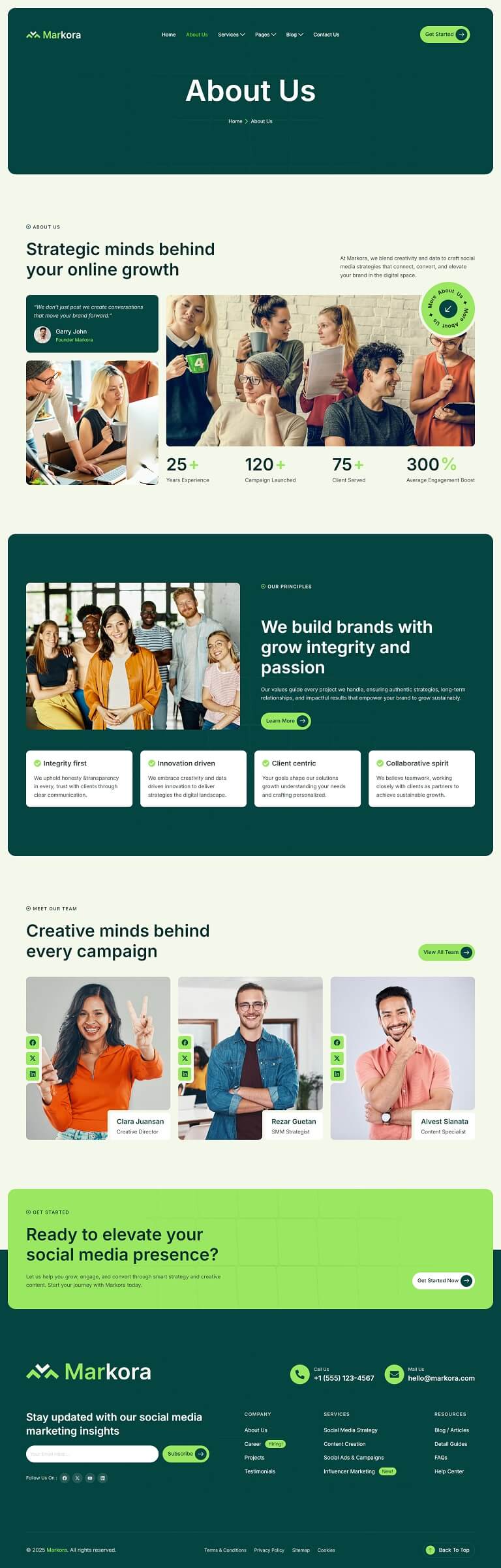 About Us — Markora - Social Media Marketing Agency Elementor Template