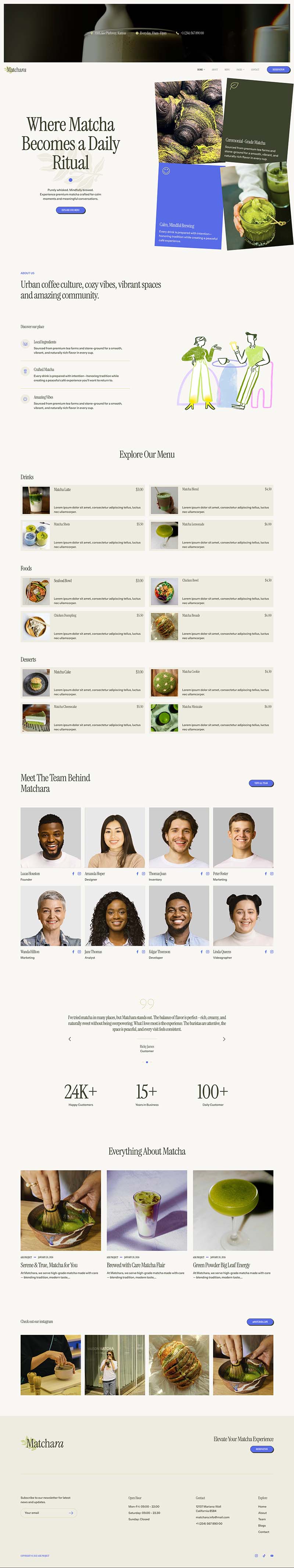 Home 2 — Matchara - Matcha Cafe Elementor Template