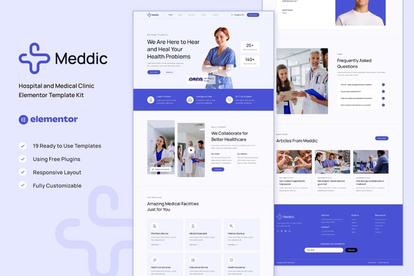 Meddic - Hospital and Medical Clinic Elementor Template — Elementor template kit cover