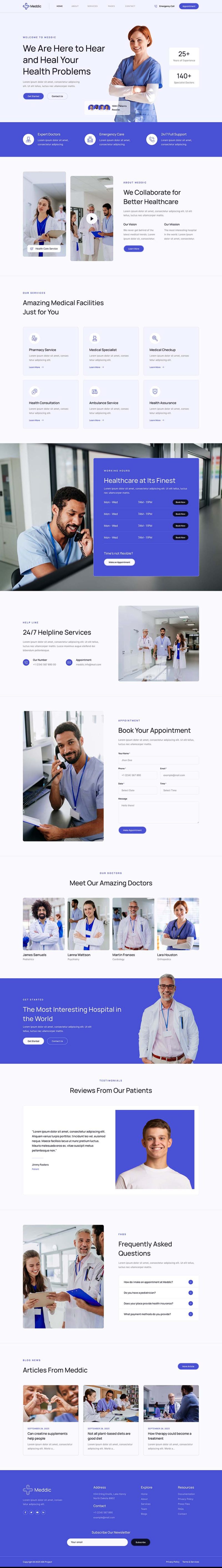 Home — Meddic - Hospital and Medical Clinic Elementor Template