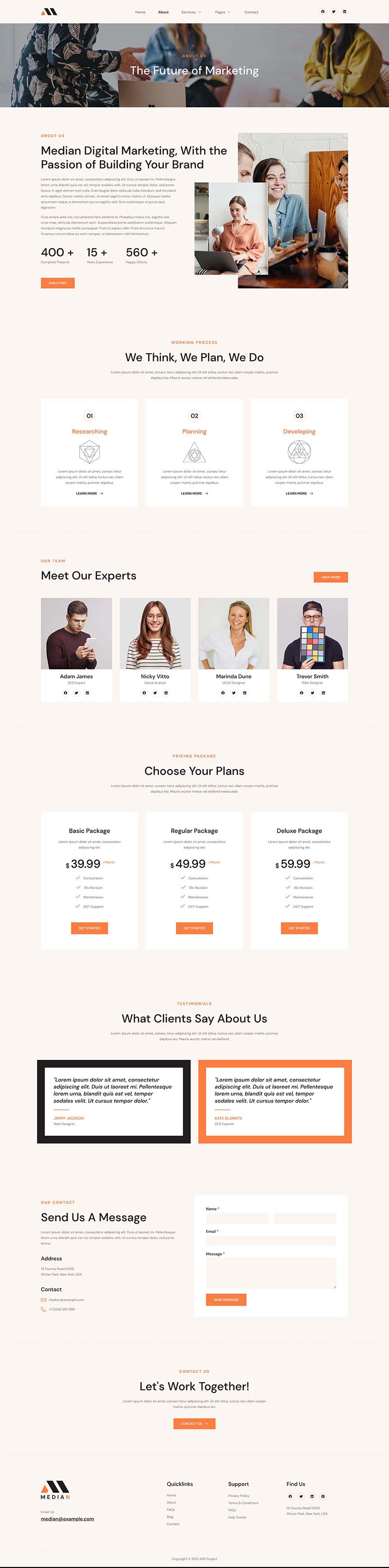 About — Median - Digital Marketing Agency Elementor Template