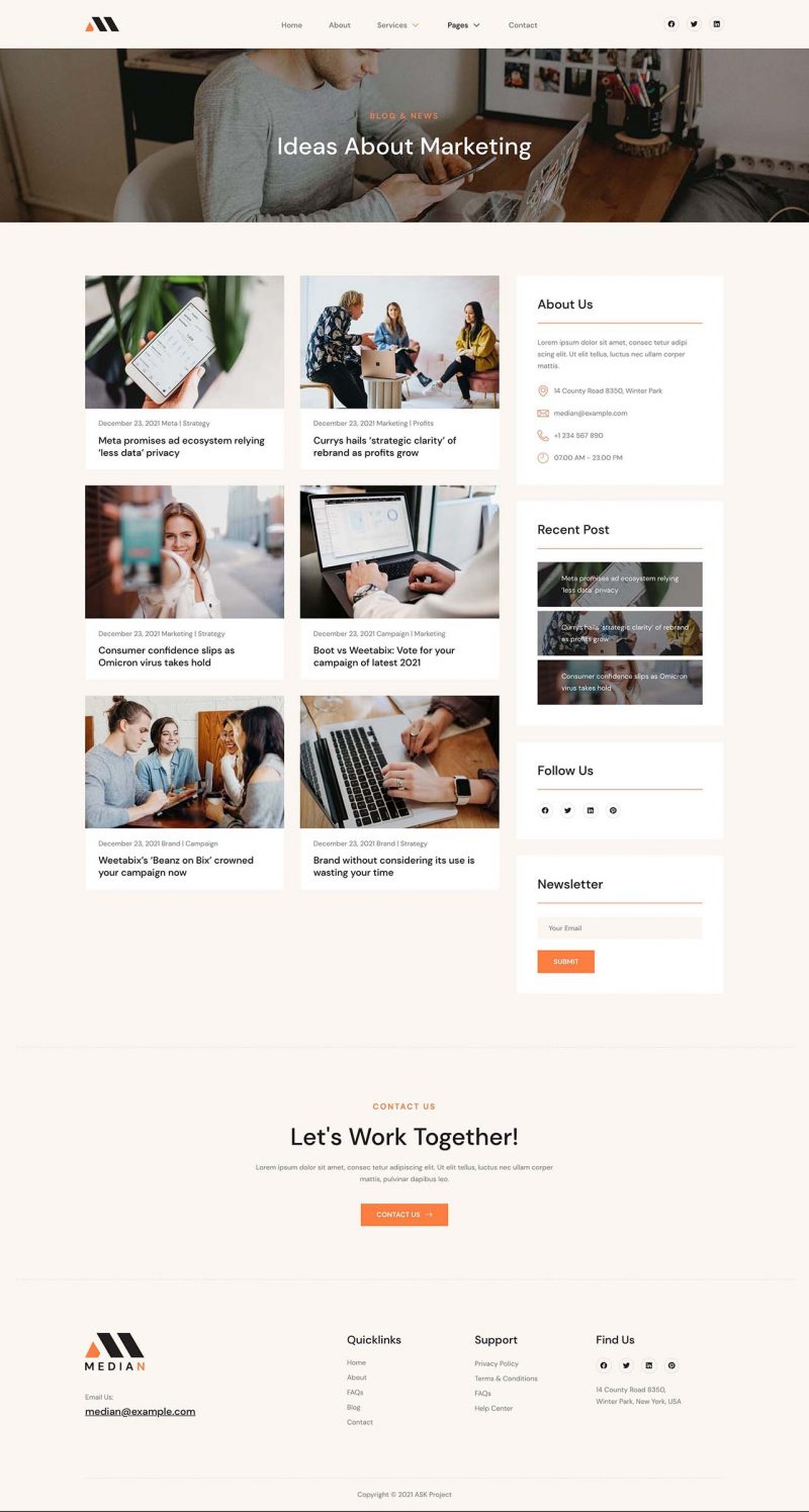 Blog — Median - Digital Marketing Agency Elementor Template