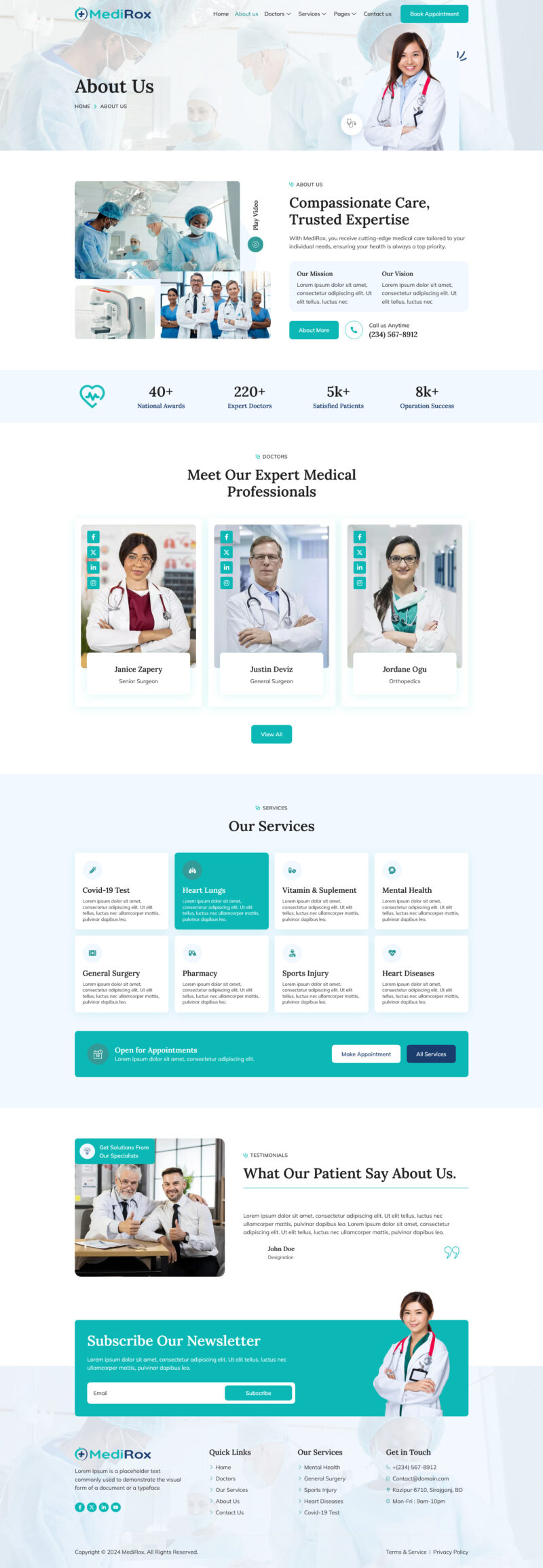About us — MediRox - Health & Medical Elementor Template