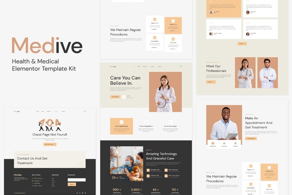 Medive - Health & Medical Elementor Template — Elementor template kit cover