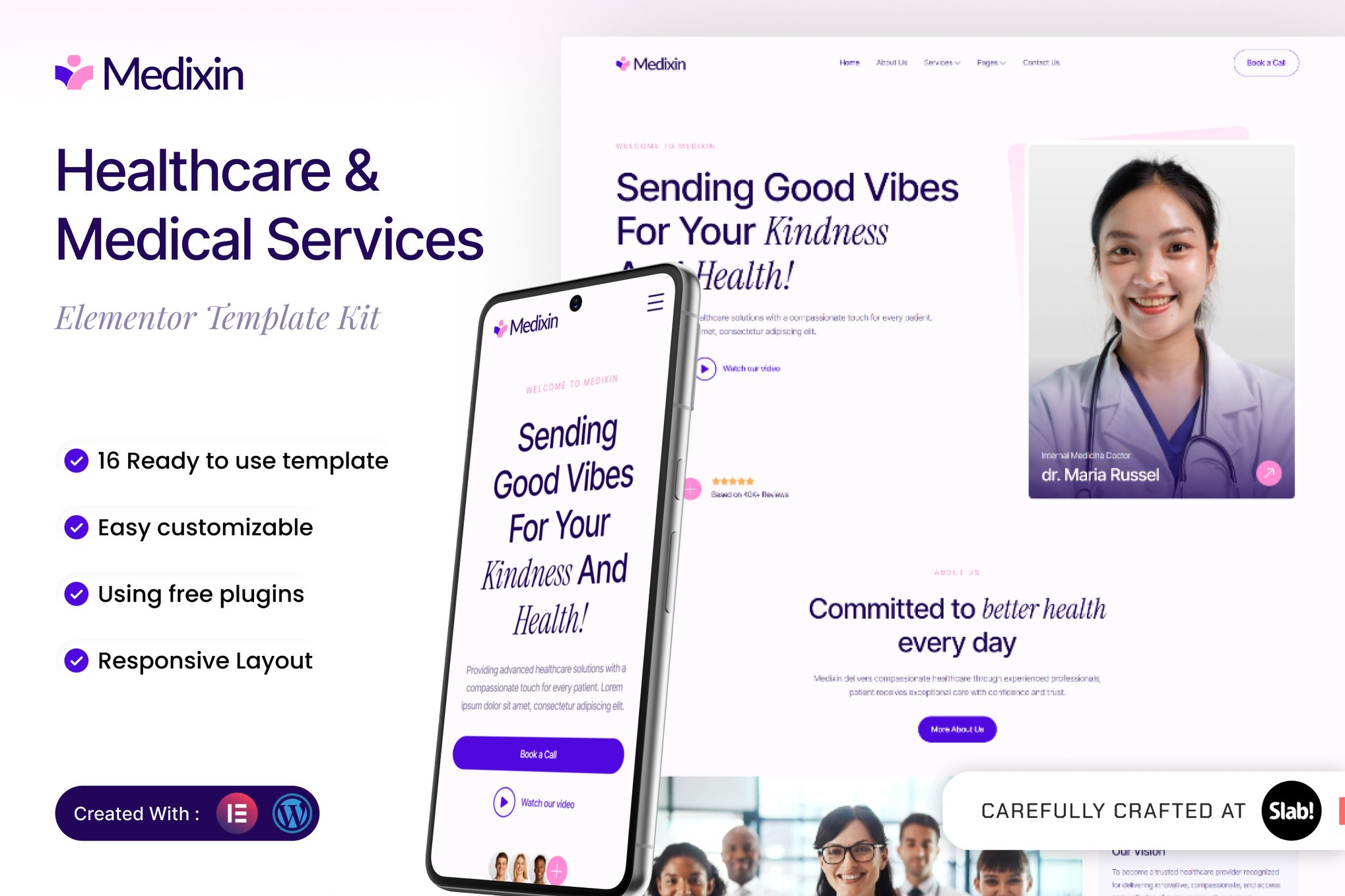 Medixin - Healthcare & Medical Services Elementor Template — Elementor template kit cover