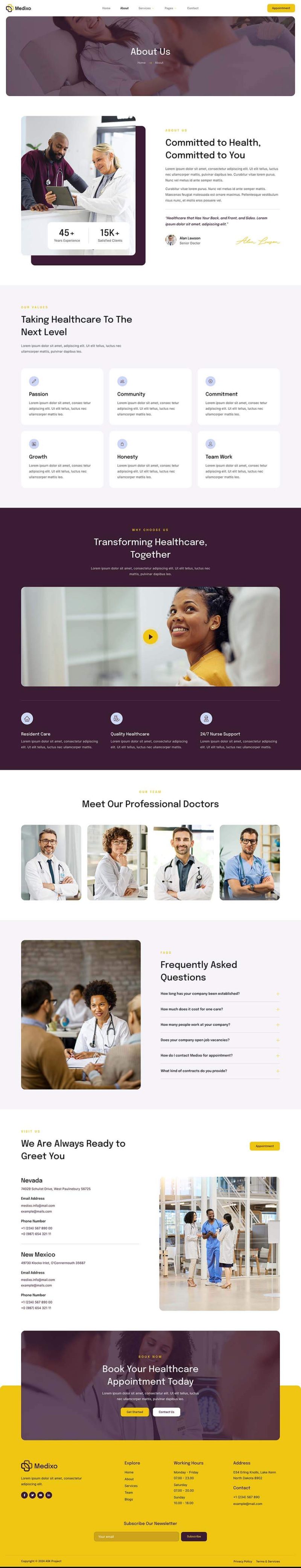 About — Medixo - Healthcare & Medical Services Elementor Template