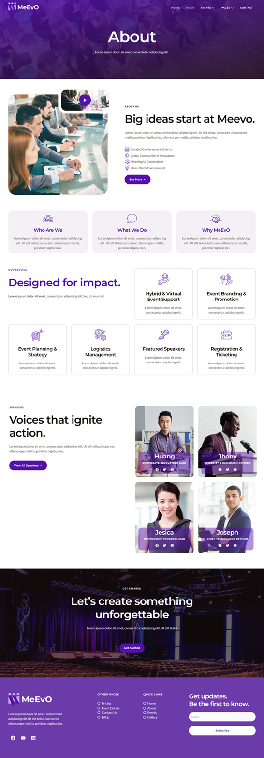 About — Meevo - Event and Conference Elementor Template