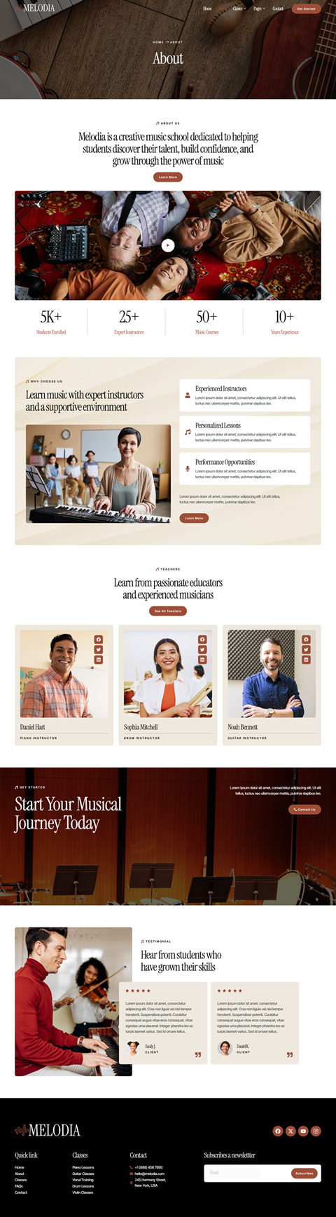 About — Melodia - Music School Elementor Template