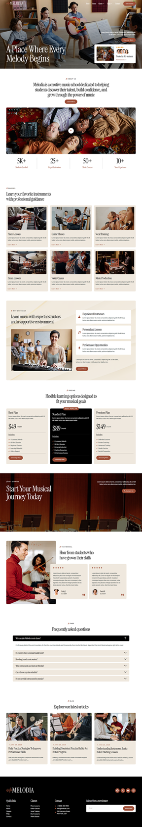Home — Melodia - Music School Elementor Template