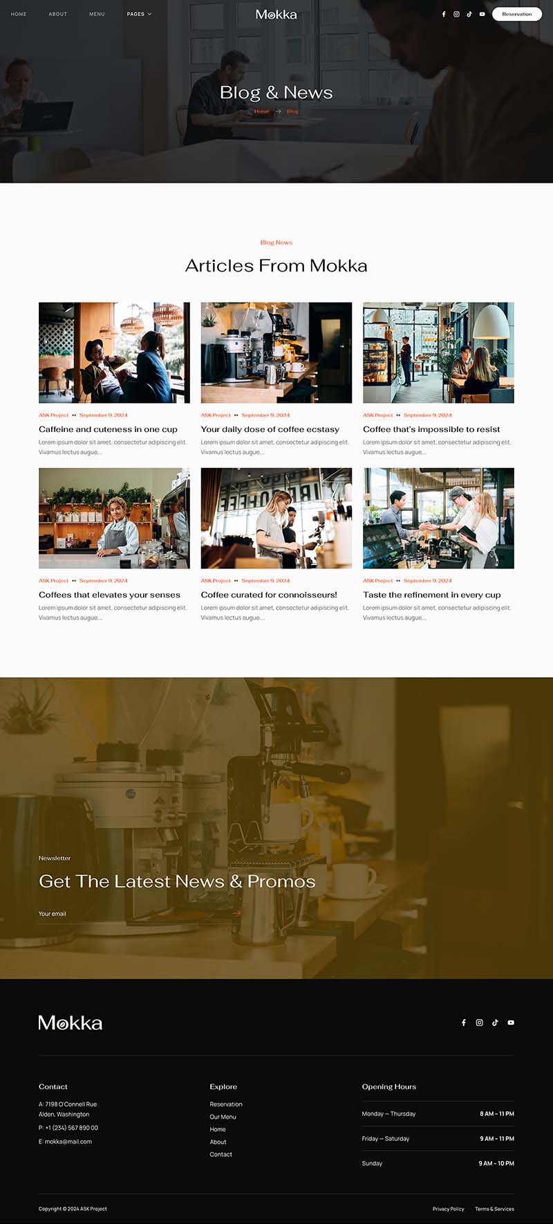 Blog — Mokka - Coffee Shop & Cafe Elementor Template