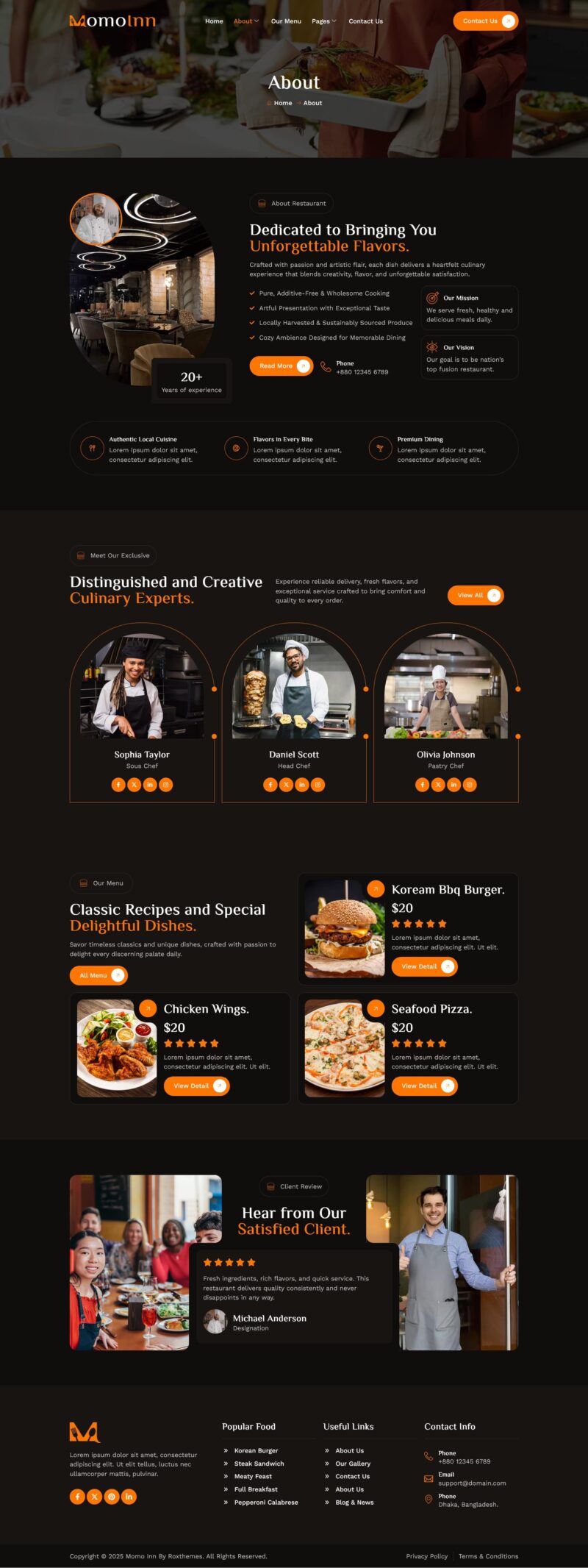 About — MomoInn - Hotel & Restaurant Elementor Template