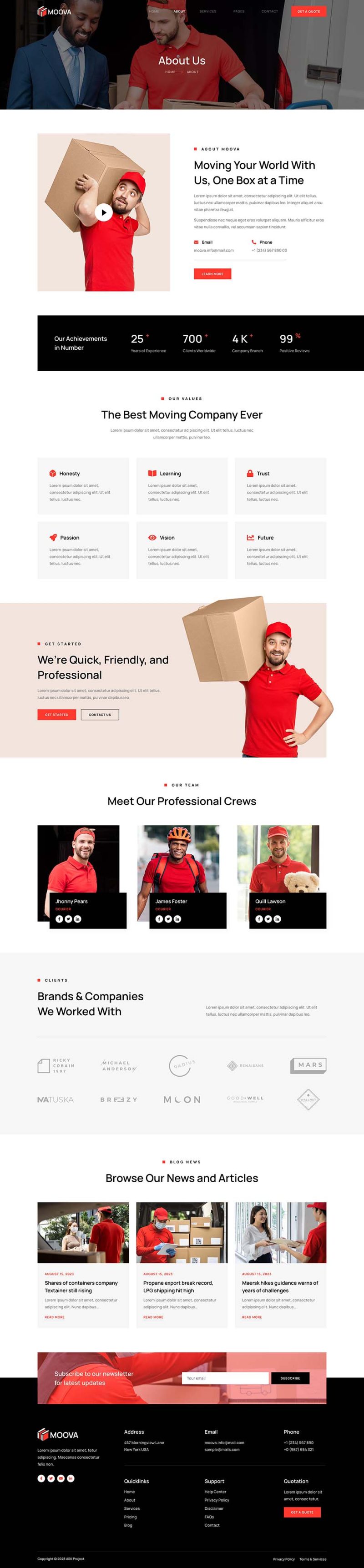 About — Moova - Moving & Transport Company Elementor Template
