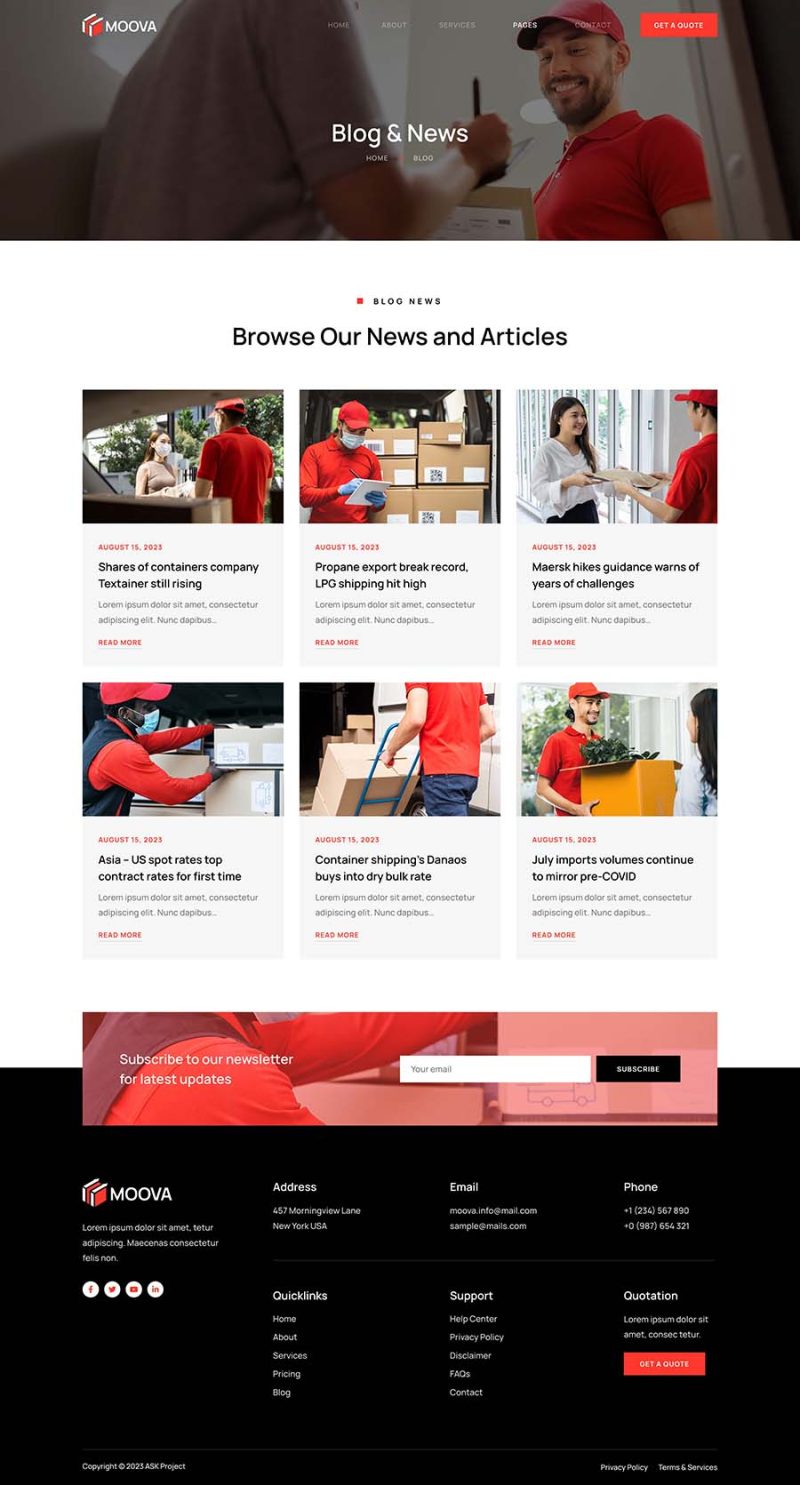 Blog — Moova - Moving & Transport Company Elementor Template