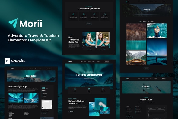Morii - Adventure Travel & Tourism Elementor Template — Elementor template kit cover