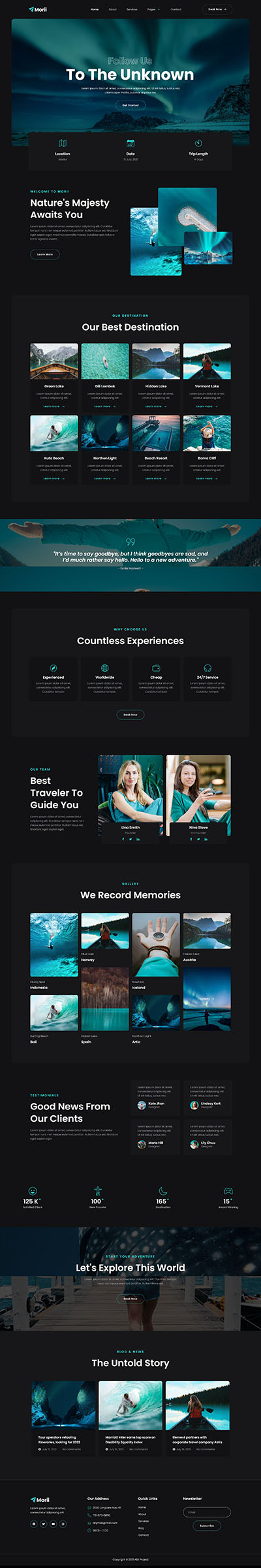 Home — Morii - Adventure Travel & Tourism Elementor Template
