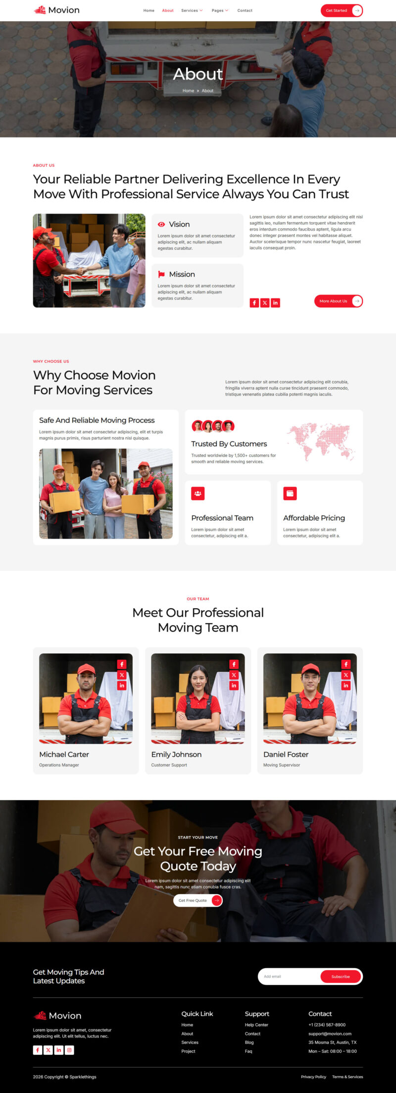 About — Movion - Relocation & Moving Company Elementor Template