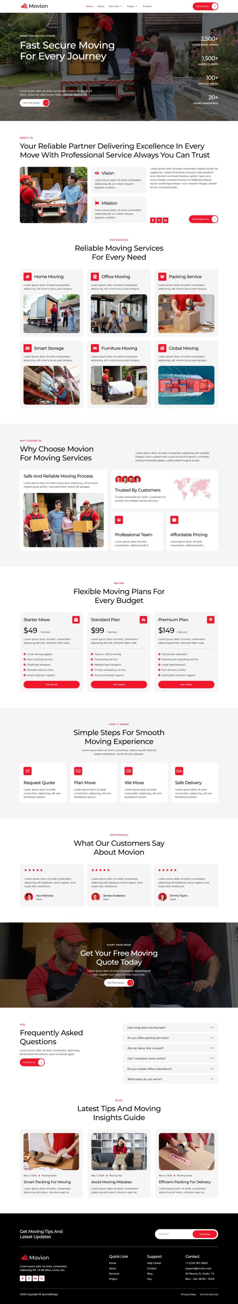 Home — Movion - Relocation & Moving Company Elementor Template