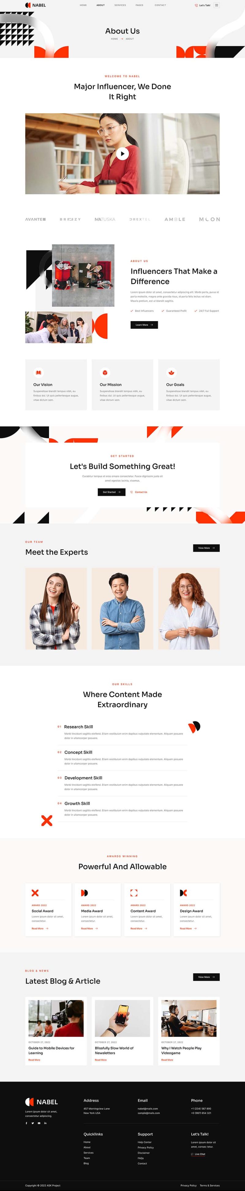About — Nabel - Influencer Marketing Agency Elementor Template