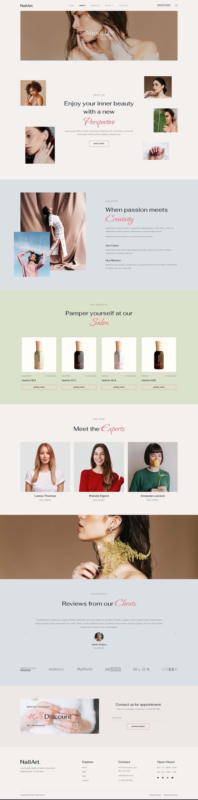About — Nailart - Nail Salon & Beauty Care Elementor Template