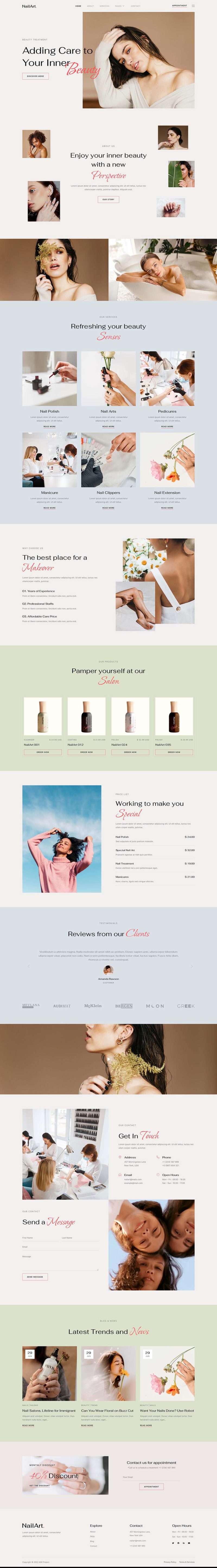 Home — Nailart - Nail Salon & Beauty Care Elementor Template
