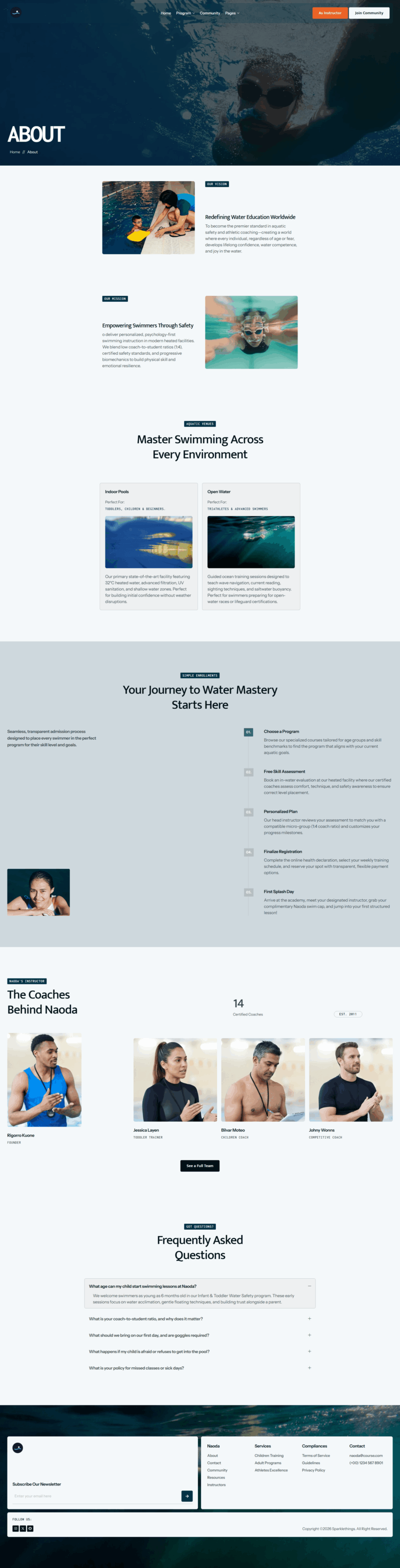 About — Naoda - Swimming Academy & Training Elementor Template