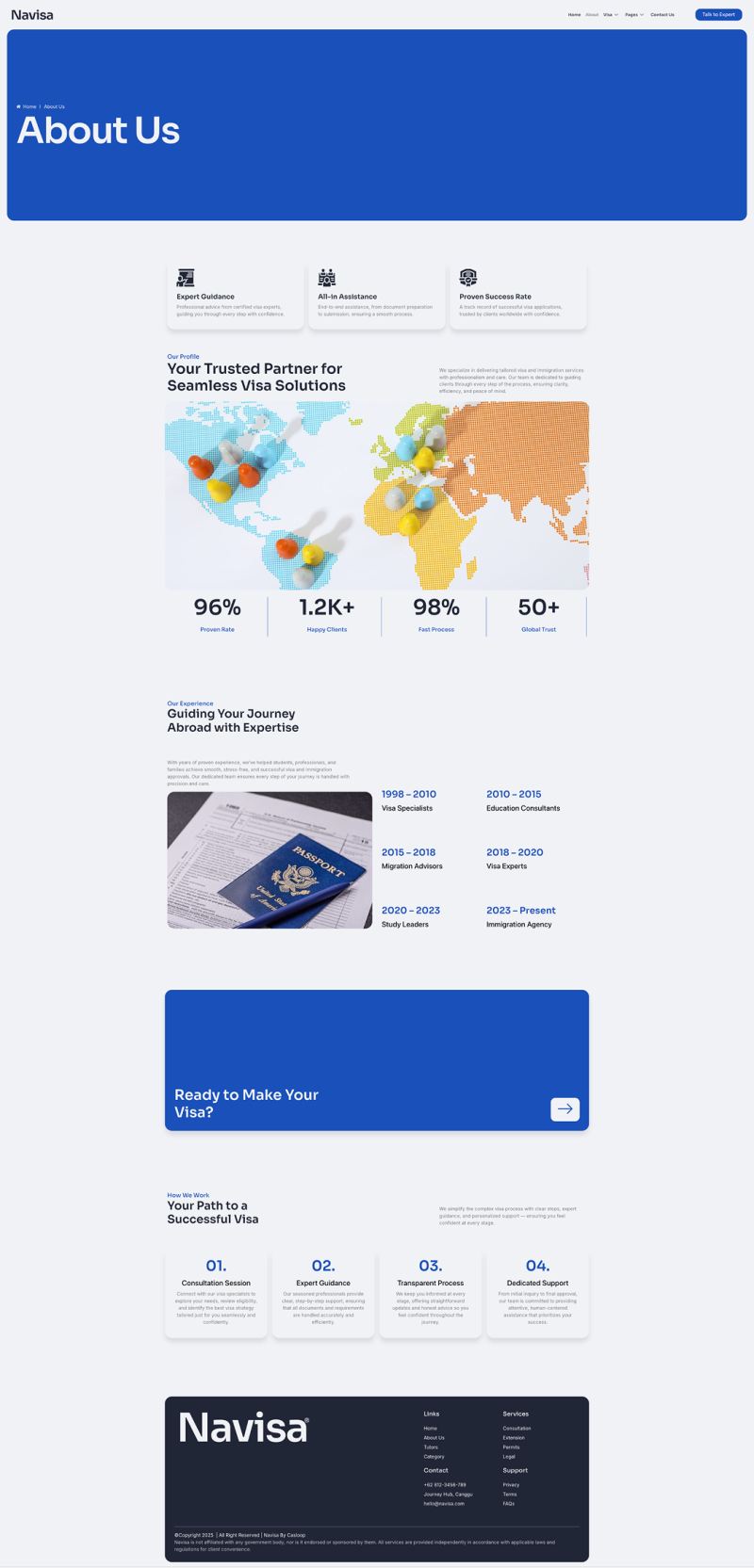About — Navisa - Clean Modern Visa Agency Elementor Template