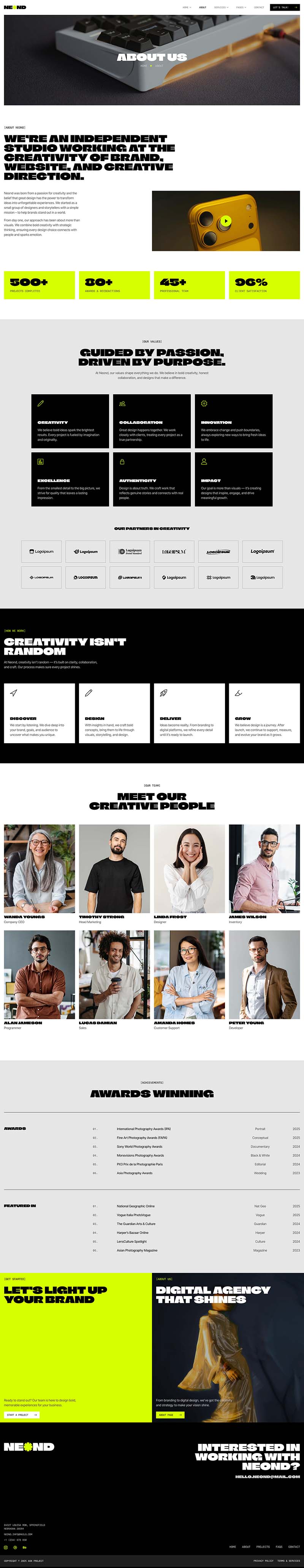 About — Neond - Creative & Digital Agency Elementor Template