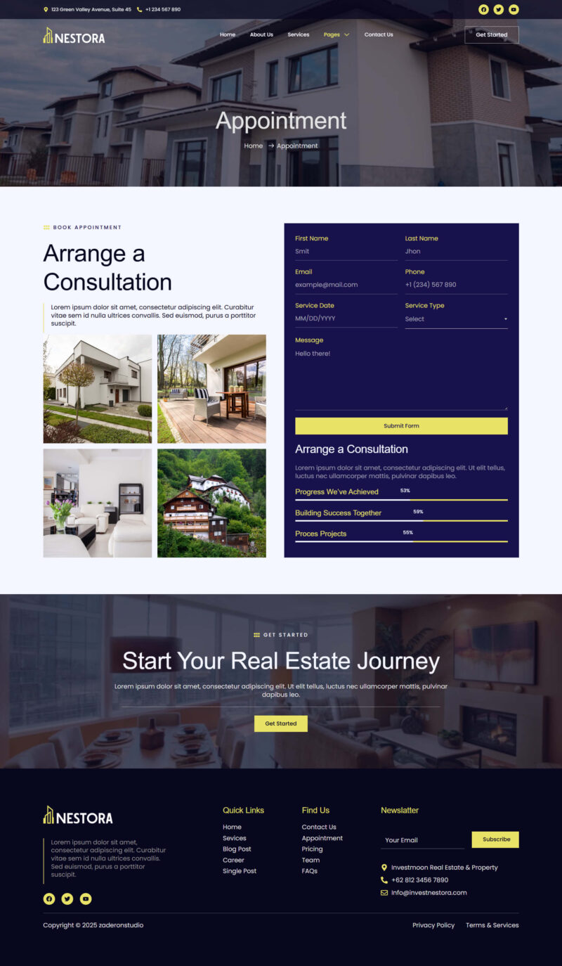Appointment — Nestora - Real Estate & Property Elementor Template
