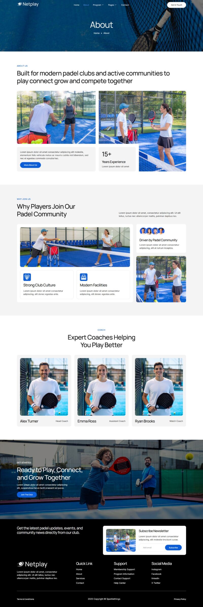 About — Netplay - Padel Club & Community Elementor Template