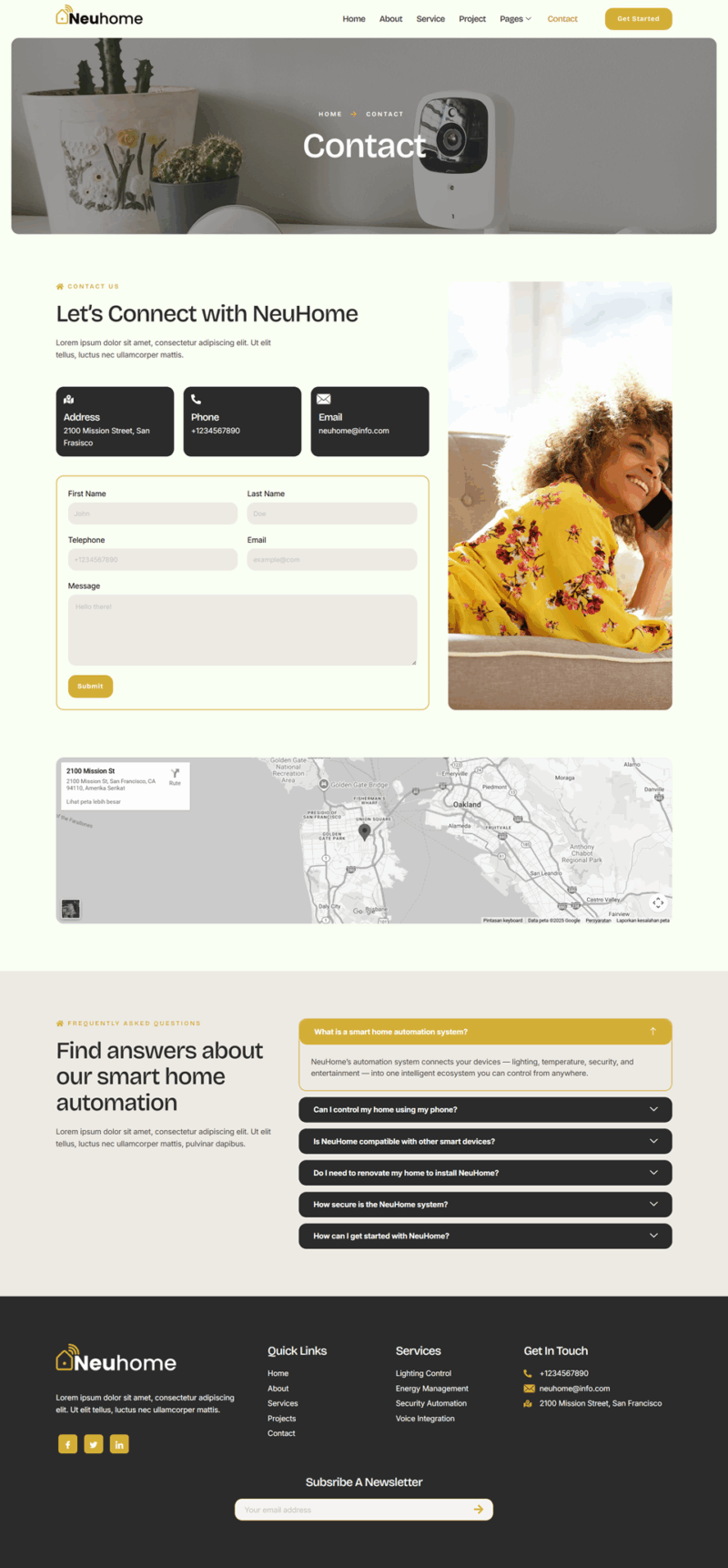 Contact — Neuhome - Smart Home Automation Elementor Template