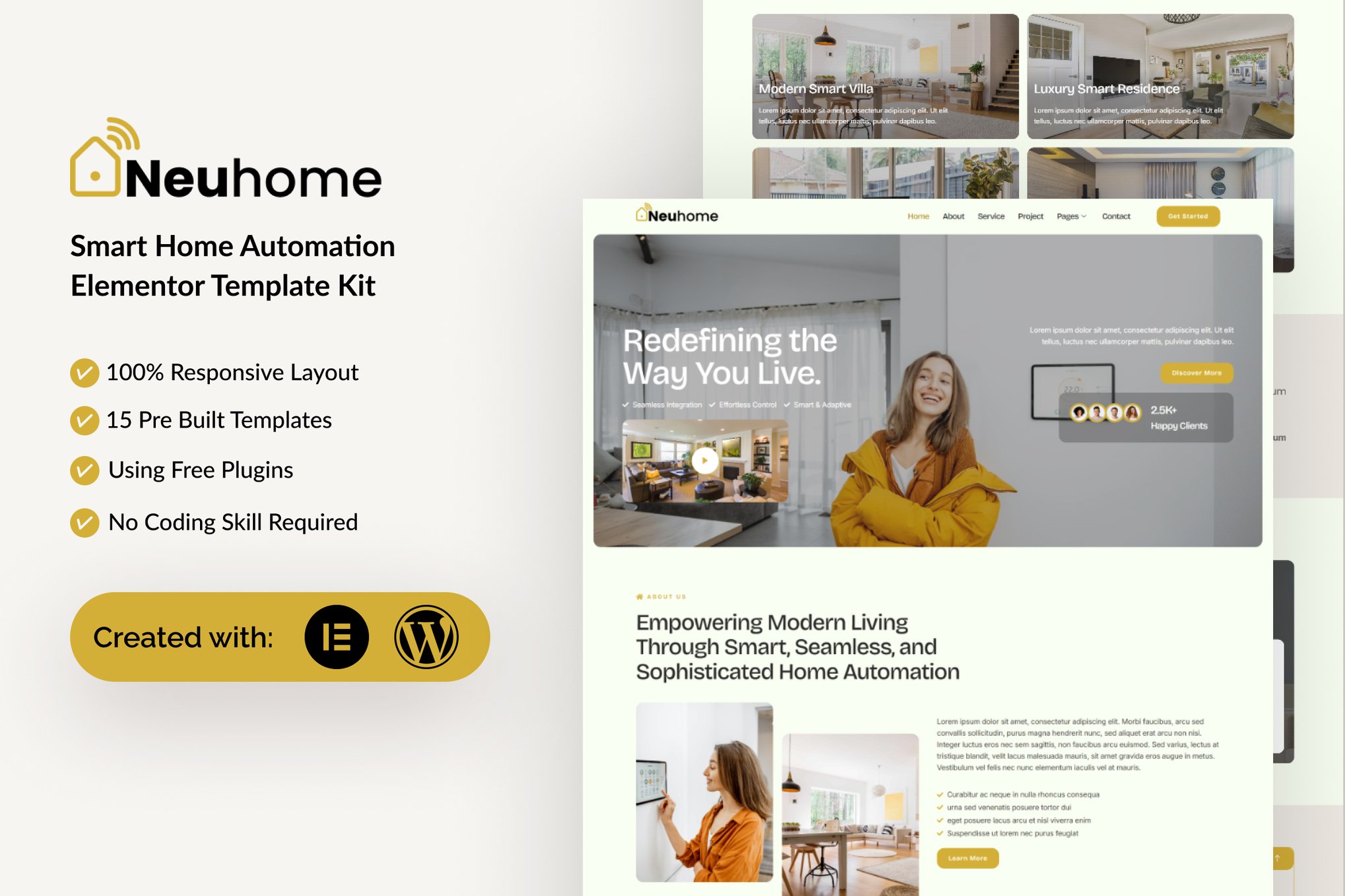 Neuhome - Smart Home Automation Elementor Template — Elementor template kit cover