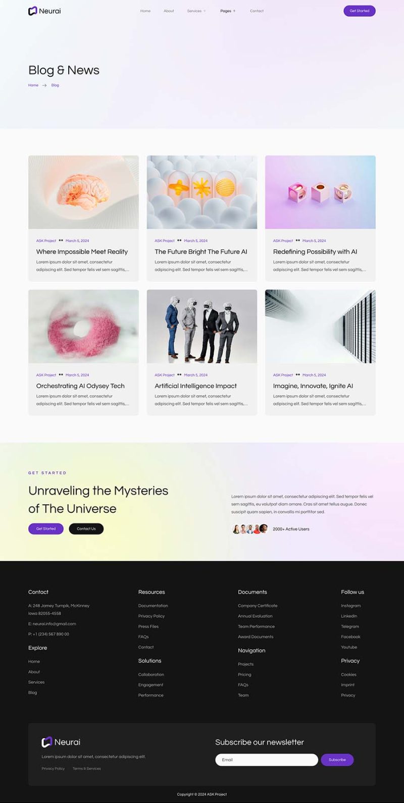 Blog — Neurai - Artificial Intelligence Elementor Template