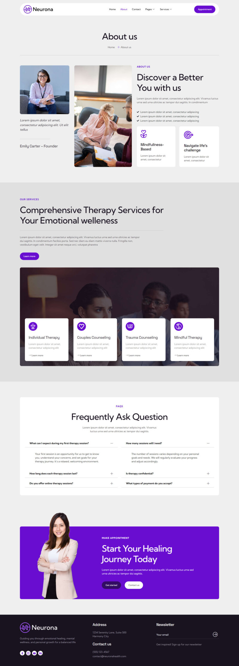 About Us — Neurona - Psychology & Counseling Elementor Template