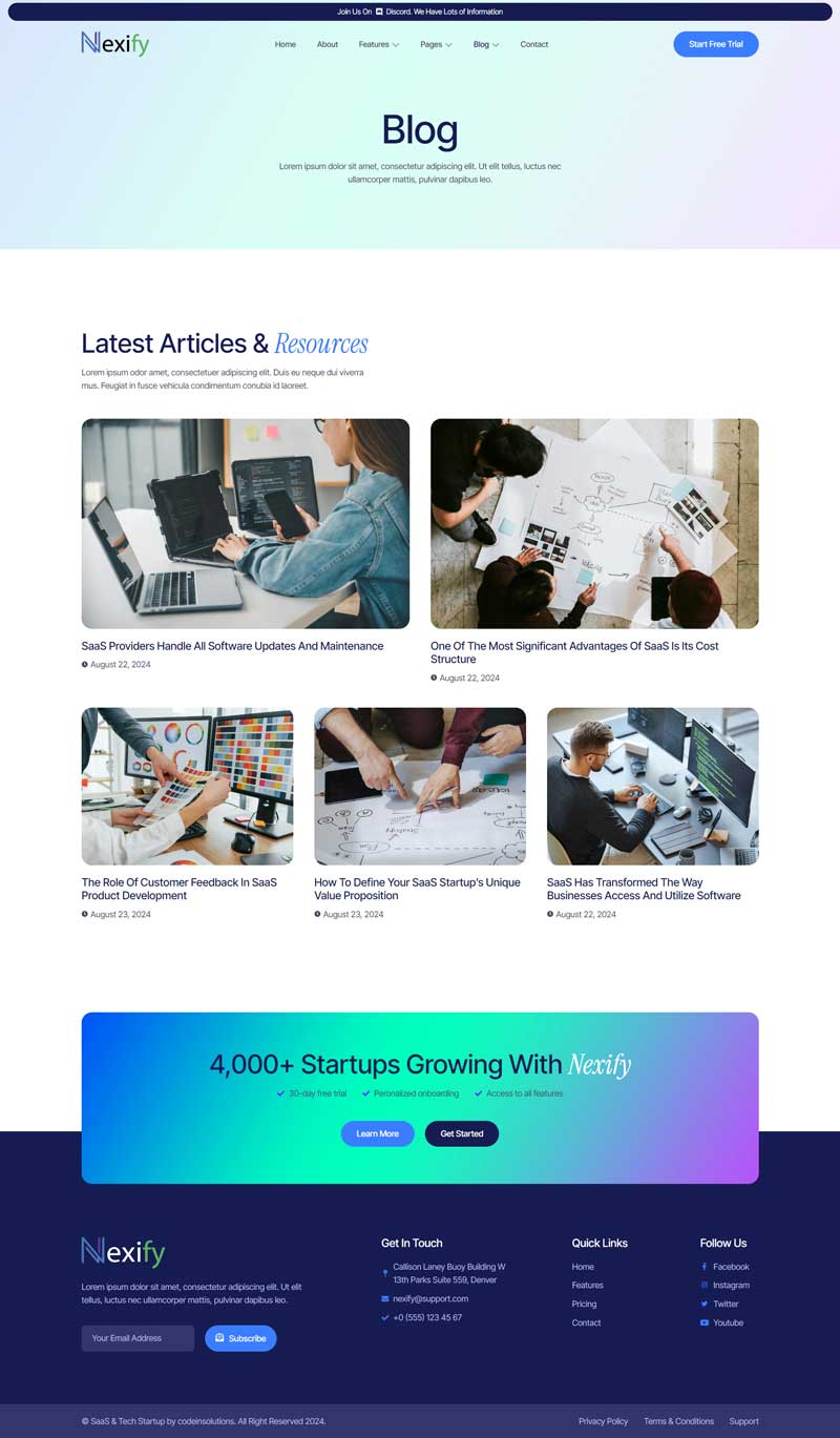 Blog — Nexify - SaaS & Tech Startup Elementor Template