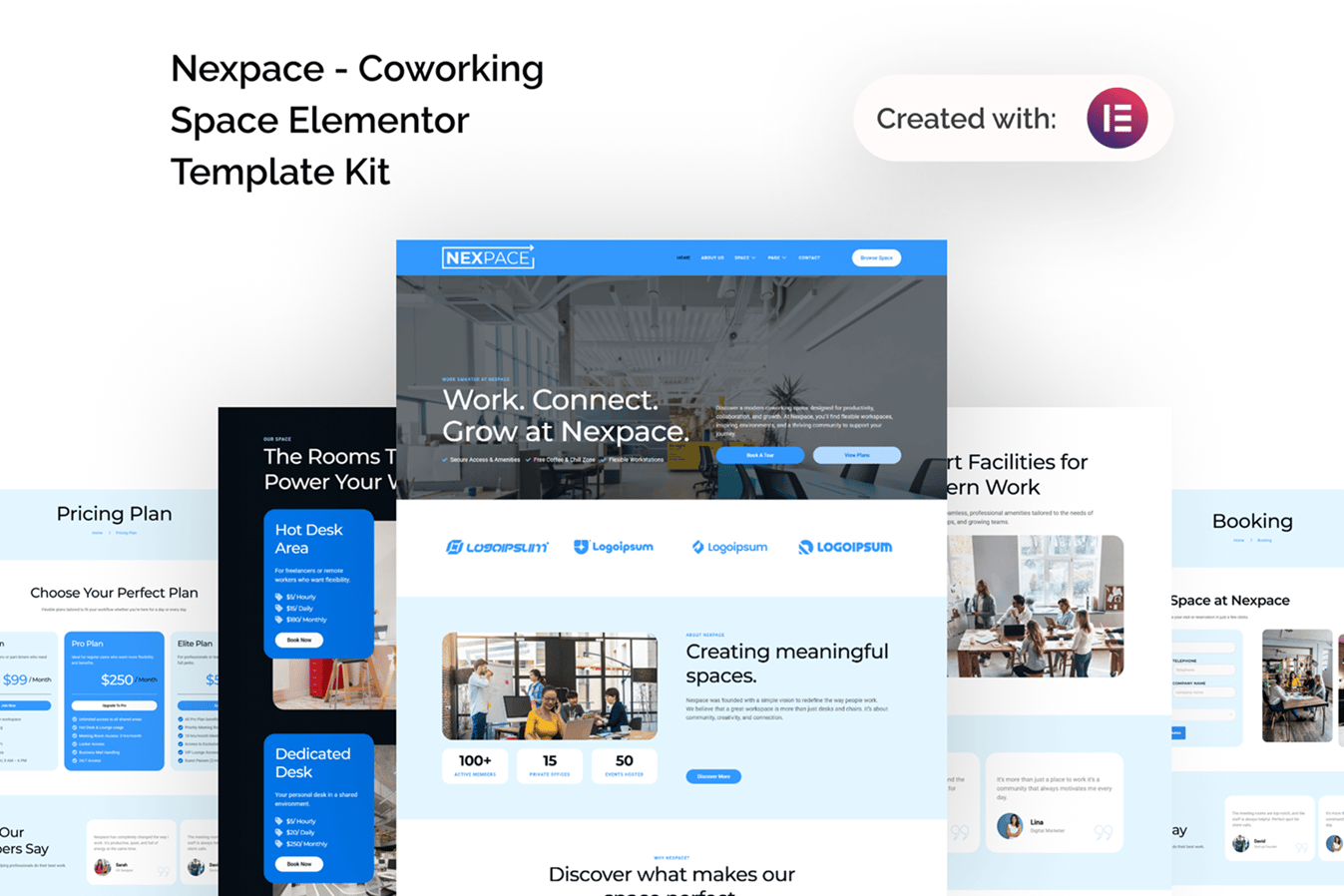 Nexpace - Coworking Space Elementor Template — Elementor template kit cover