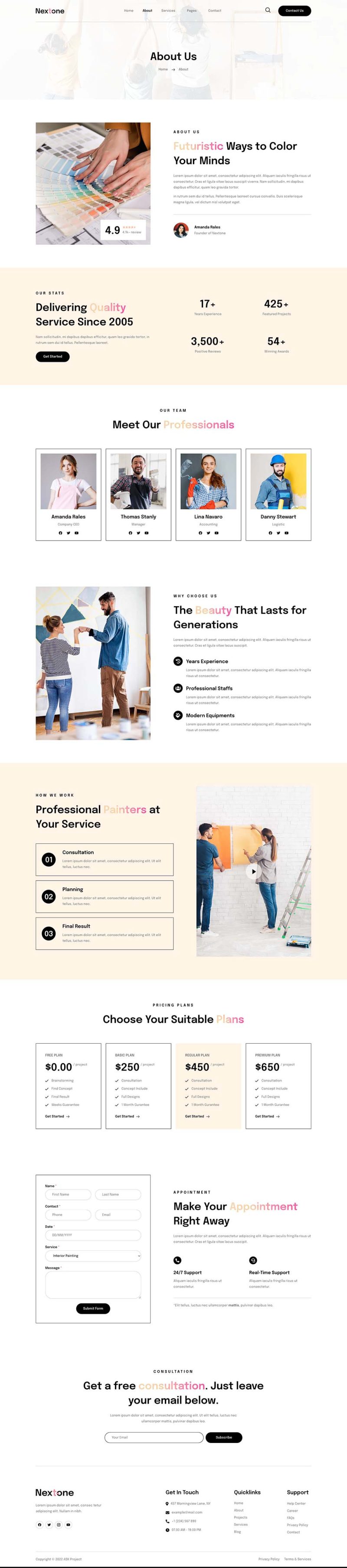 About — Nextone - Painting & Wallpapering Service Elementor Template