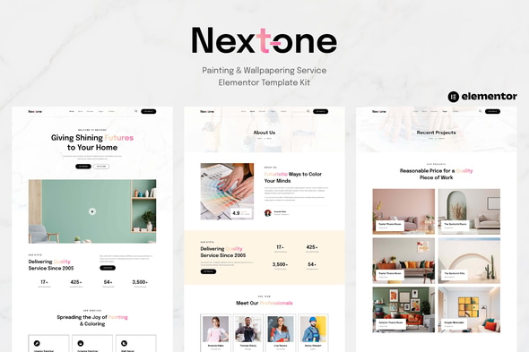 Nextone - Painting & Wallpapering Service Elementor Template — Elementor template kit cover