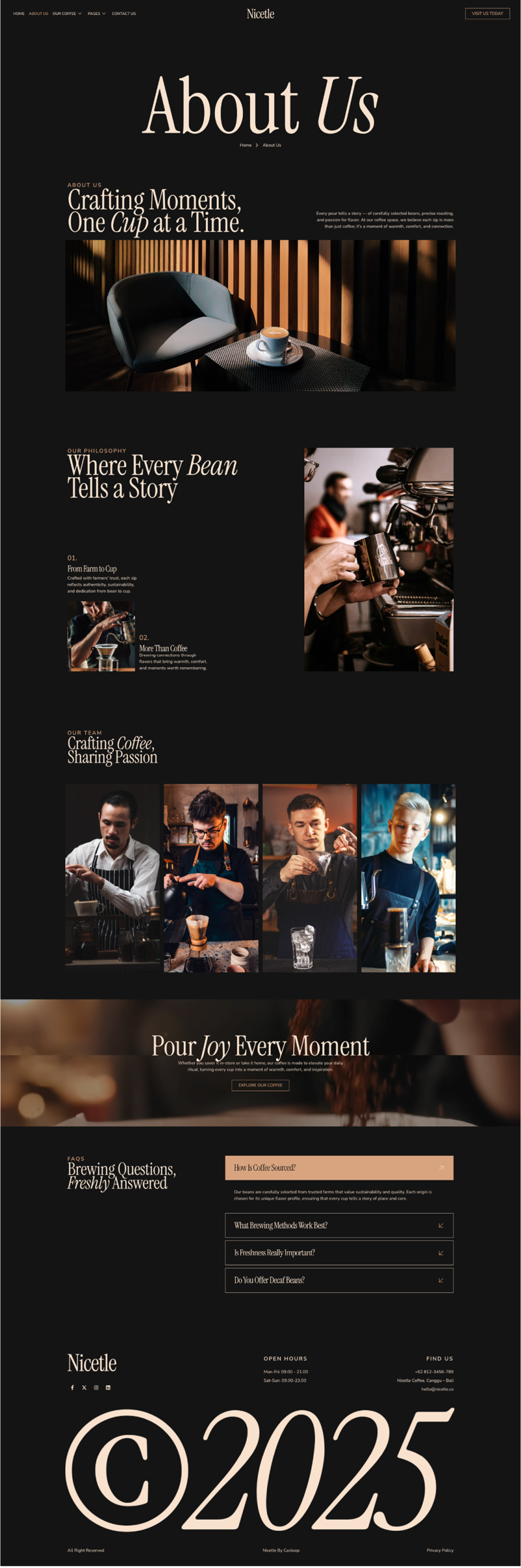 About Us — Nicetle - Modern Elegant Coffee Shop & Roastery Elementor Template