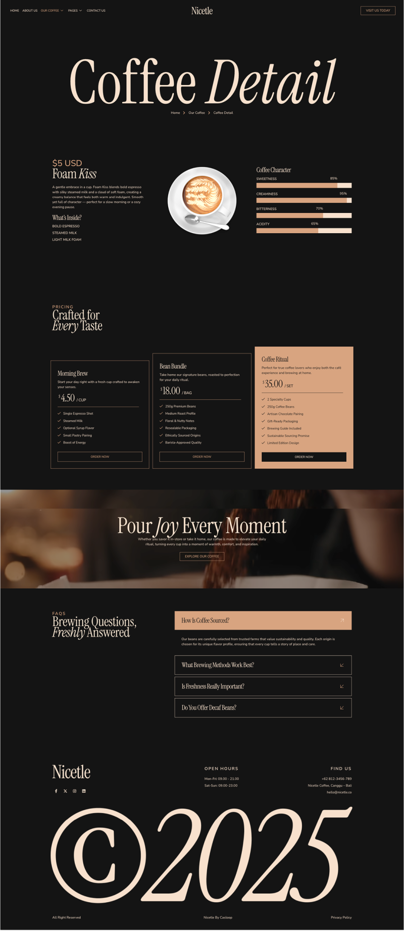 Coffee Detail — Nicetle - Modern Elegant Coffee Shop & Roastery Elementor Template