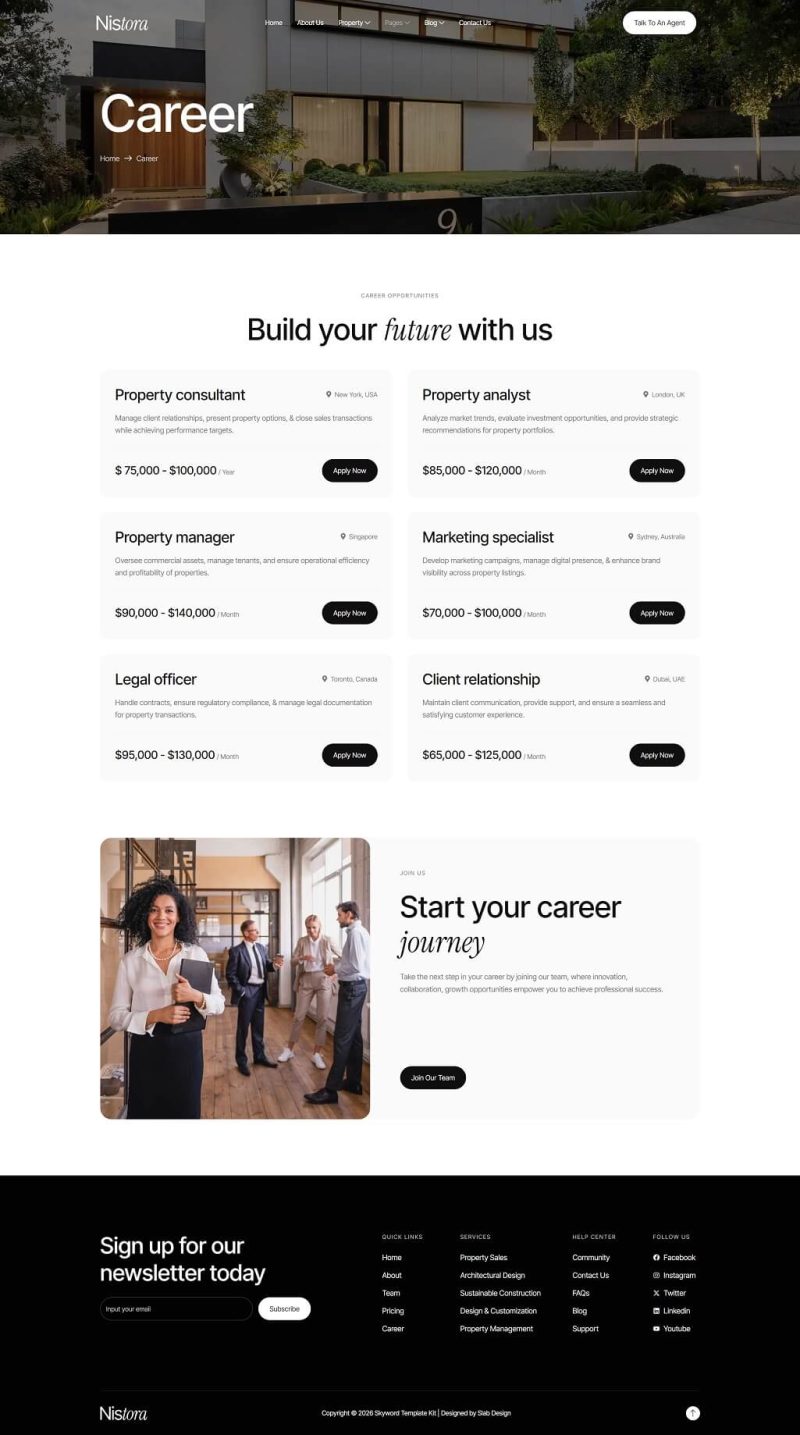 Career — Nistora - Real Estate & Property Elementor Template