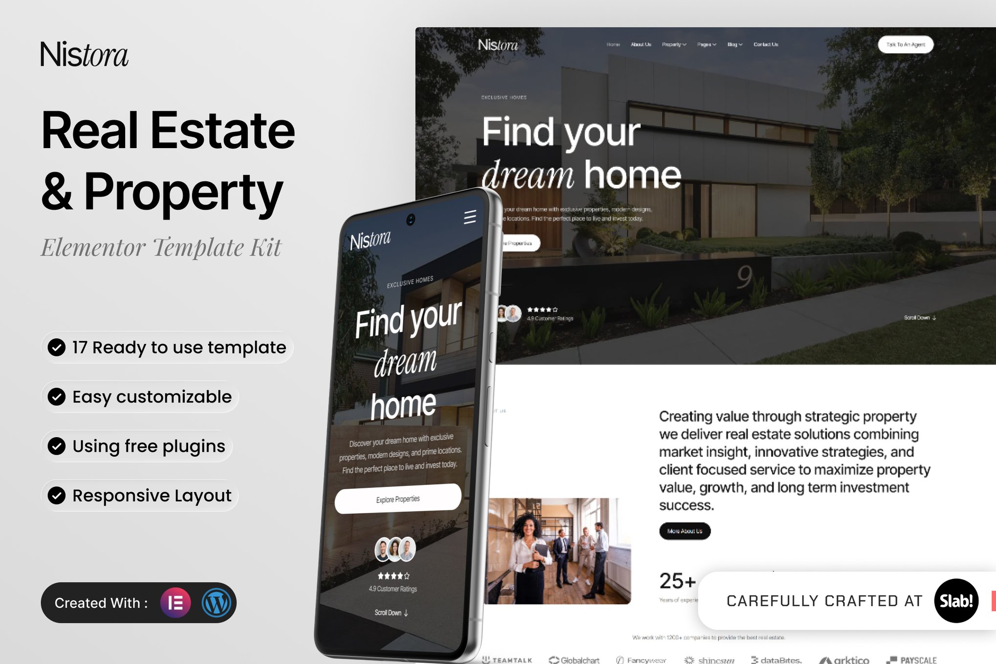 Nistora - Real Estate & Property Elementor Template — Elementor template kit cover