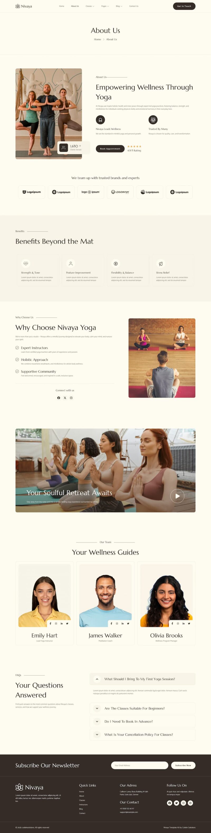 About Us — Nivaya - Yoga Studio & Fitness Elementor Template