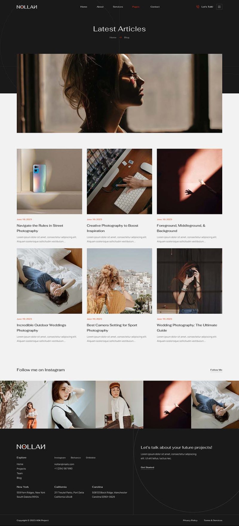 Blog — Nollan - Photography & Portfolio Elementor Template